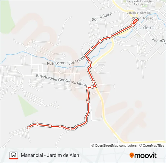 MANANCIAL - JARDIM DE ALAH Bus Line Map