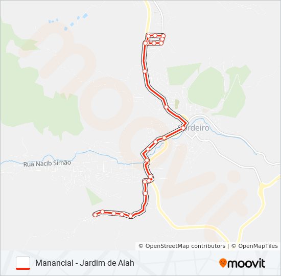 Mapa de MANANCIAL - JARDIM DE ALAH de autobús