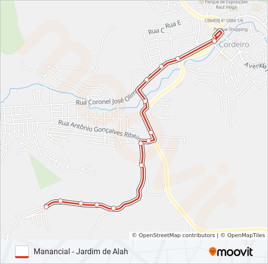 Mapa de MANANCIAL - JARDIM DE ALAH de autobús