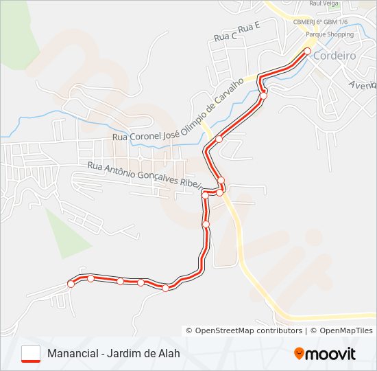 Mapa de MANANCIAL - JARDIM DE ALAH de autobús