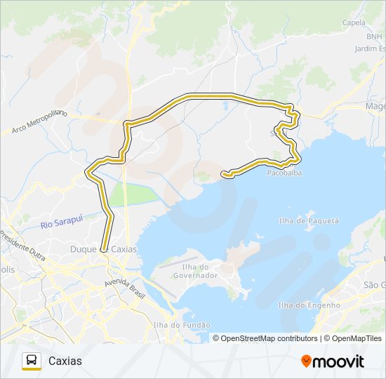 Mapa da linha 505 de ônibus