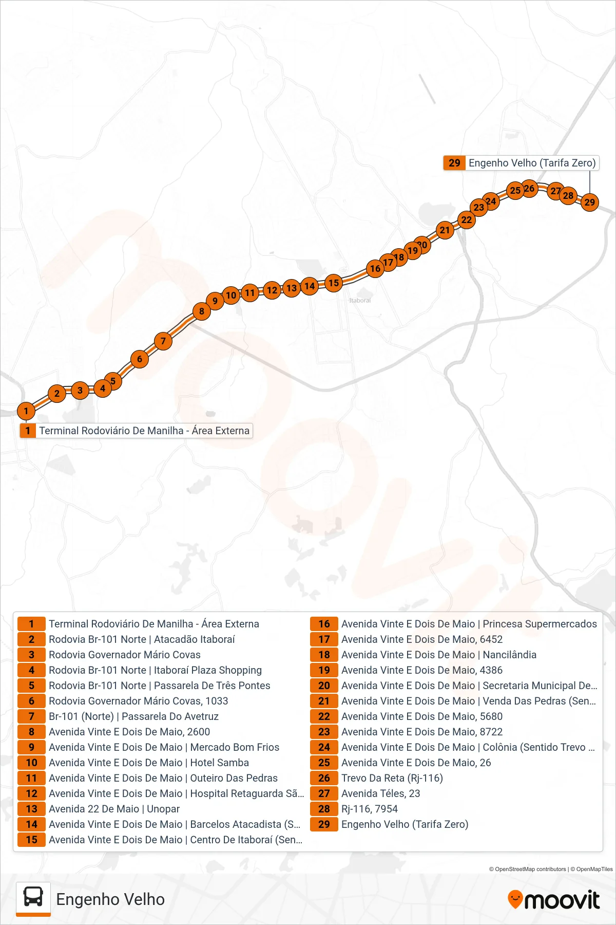 03 bus Line (Engenho Velho) route and stops on a map