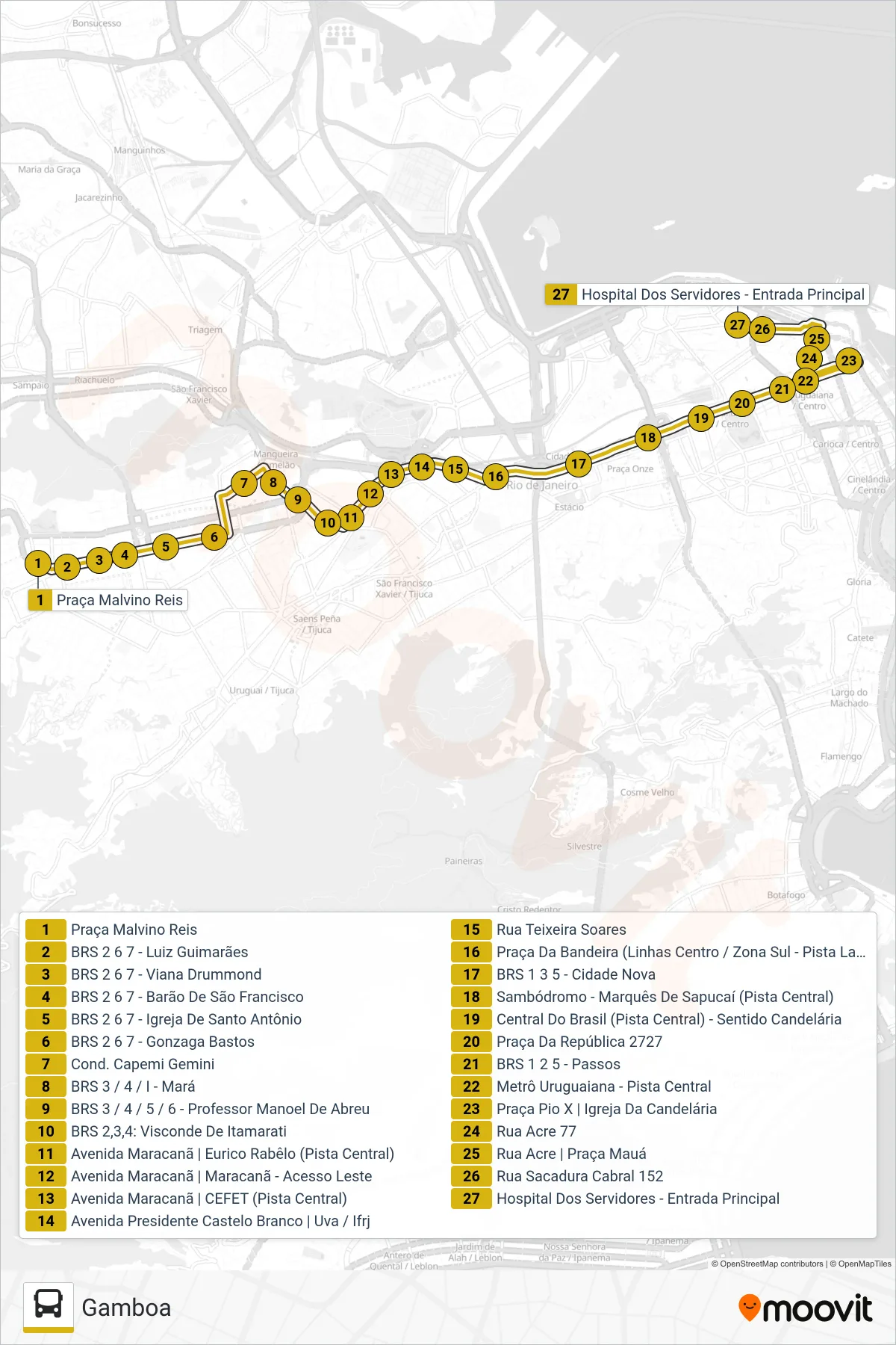LECD155 bus Line (Gamboa) route and stops on a map