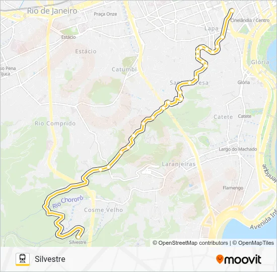 Mapa da linha BONDE (LINHA TURÍSTICA) de trem