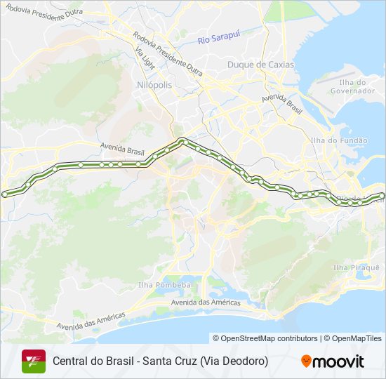 Mapa da linha RAMAL SANTA CRUZ de trem
