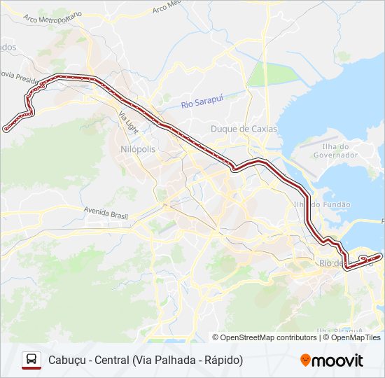 Mapa da linha 4499B (EXECUTIVO) de ônibus