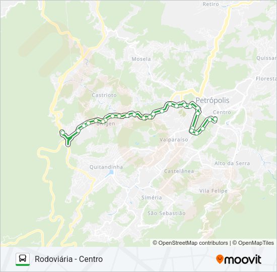 Mapa da linha 010 (EXECUTIVO) de ônibus