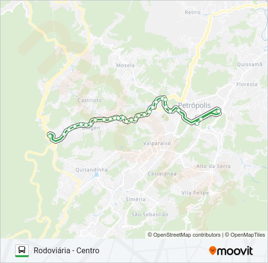 Mapa da linha 010 (EXECUTIVO) de ônibus