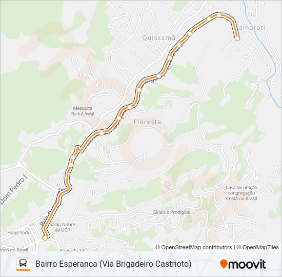 Mapa da linha 323 de ônibus