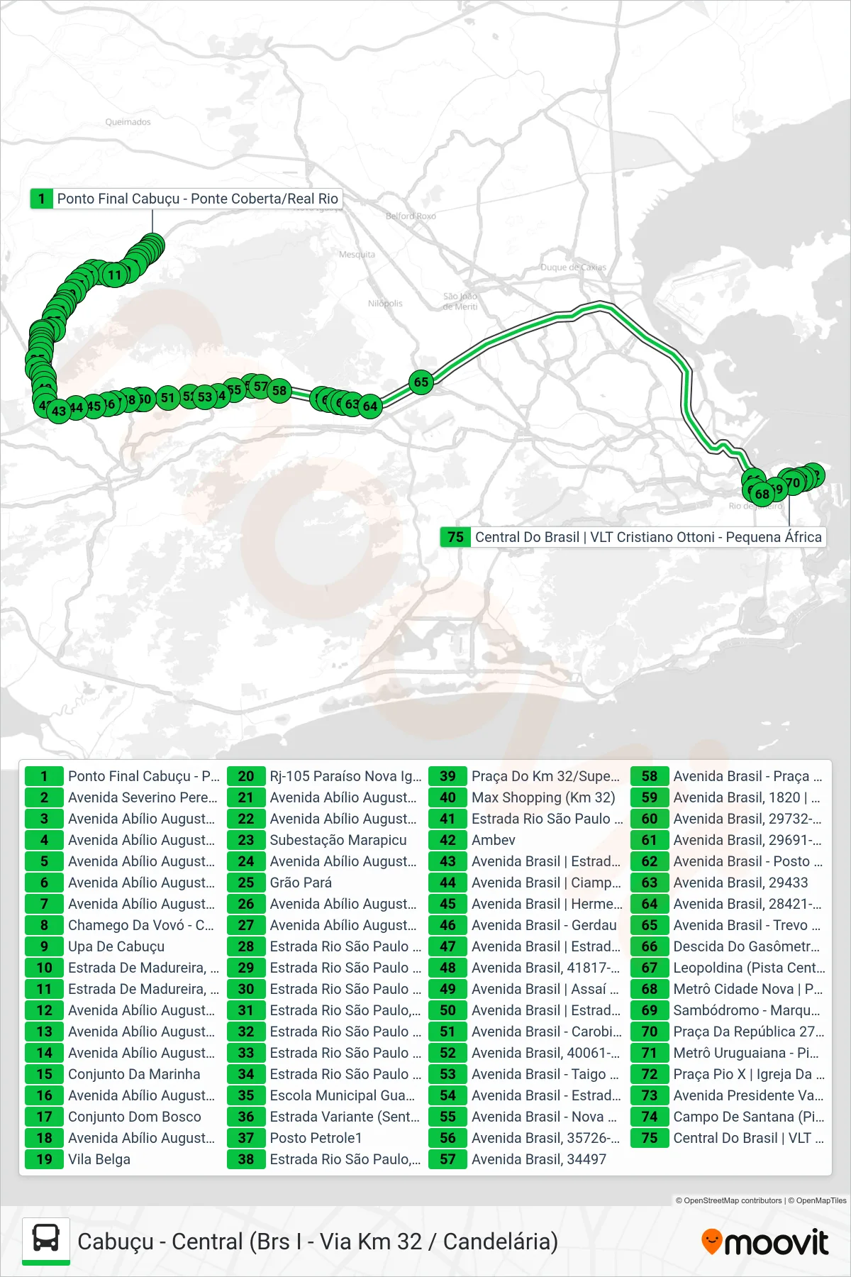 444B bus Line (Central (Expresso)) route and stops on a map