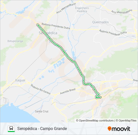 Mapa de 739P de autobús