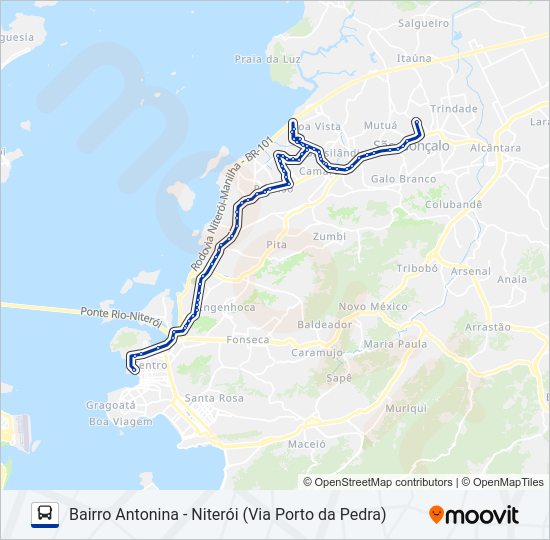 Mapa da linha 526 de ônibus