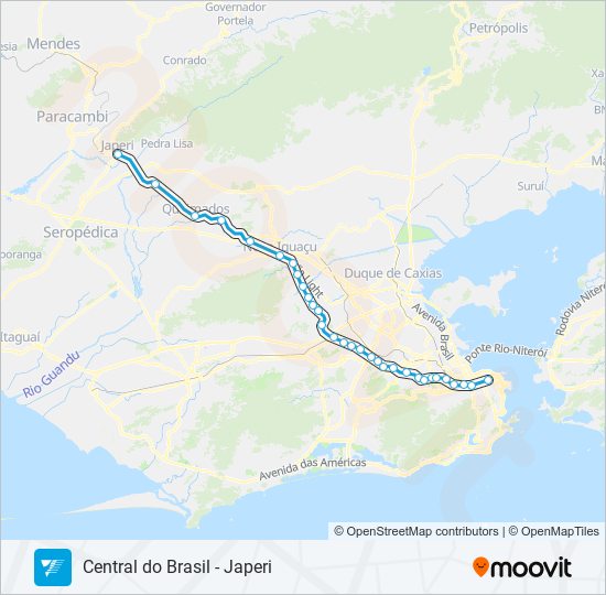 Mapa da linha RAMAL JAPERI de trem