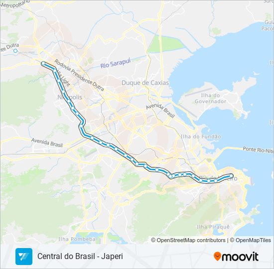 Mapa da linha RAMAL JAPERI de trem