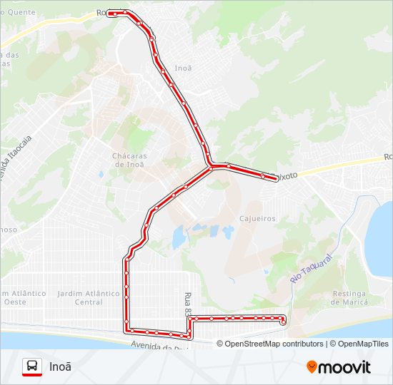 Mapa da linha E20 de ônibus