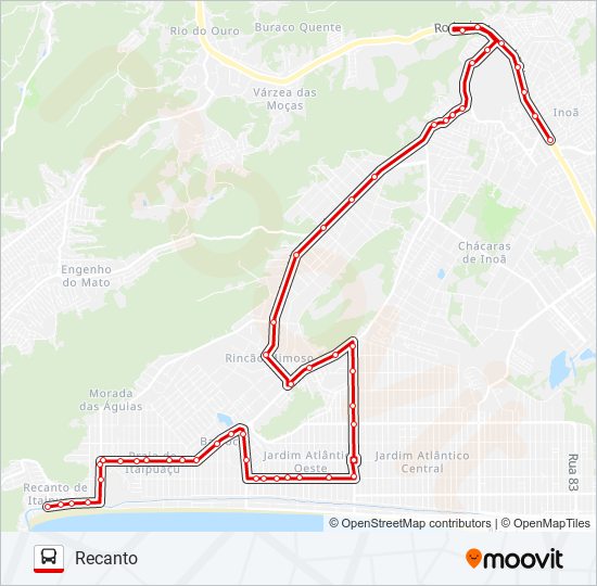 Mapa de E21 de autobús