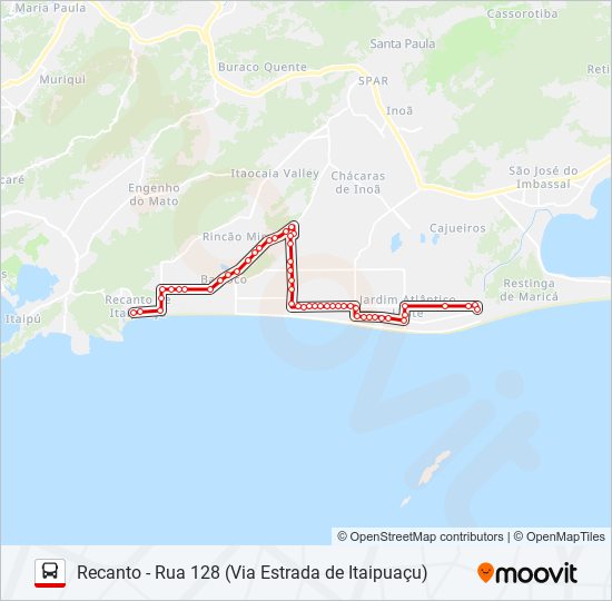 Mapa de E32 de autobús