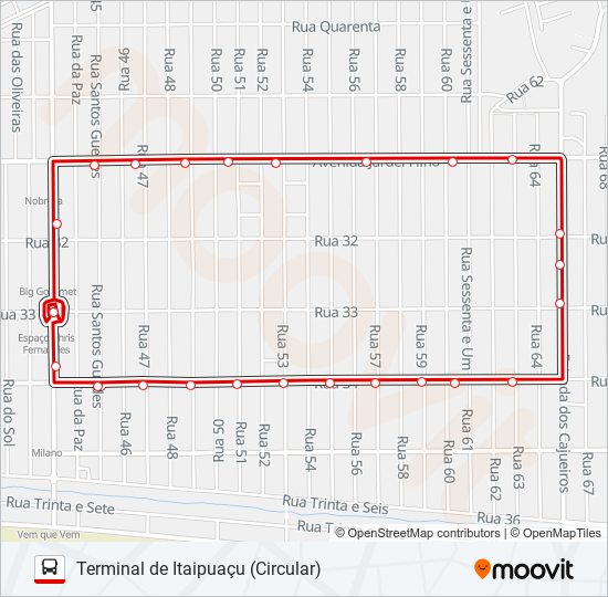 Mapa de E34 de autobús