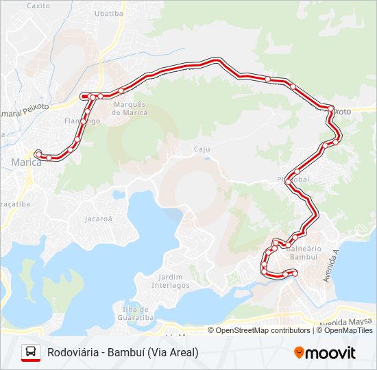Mapa da linha E10A de ônibus
