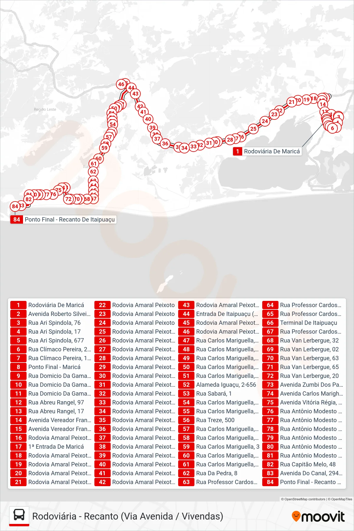 Rota e paradas da linha de ônibus  E30A  (Recanto) no mapa