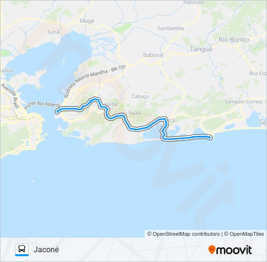 Mapa da linha 534R de ônibus