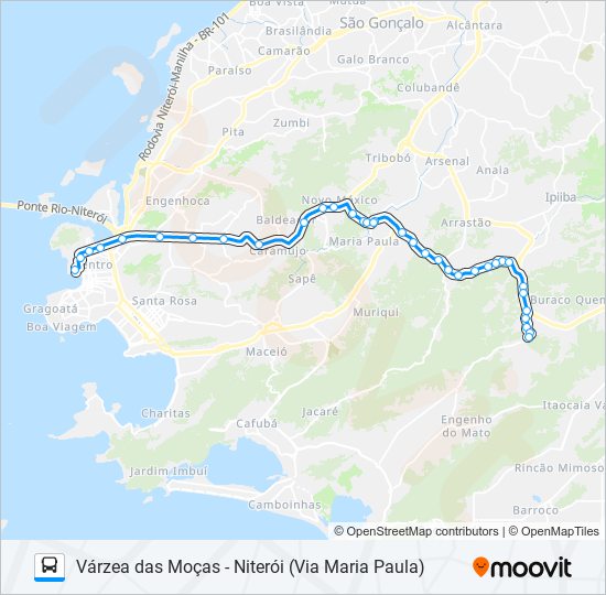 Mapa de 536R de autobús