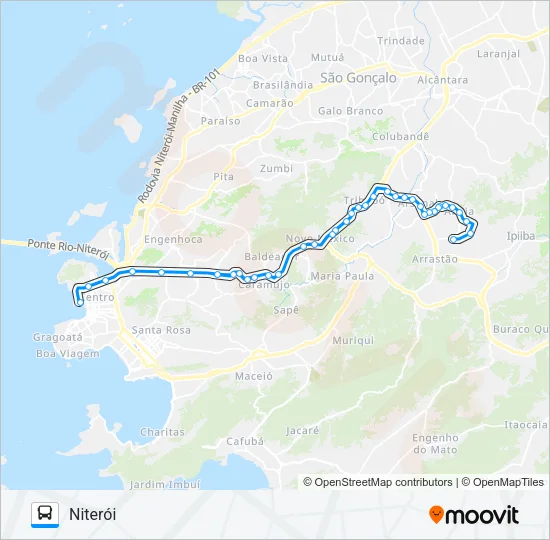 542R Bus Line Map