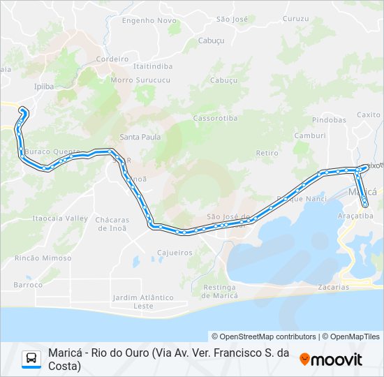 Mapa da linha 546R de ônibus