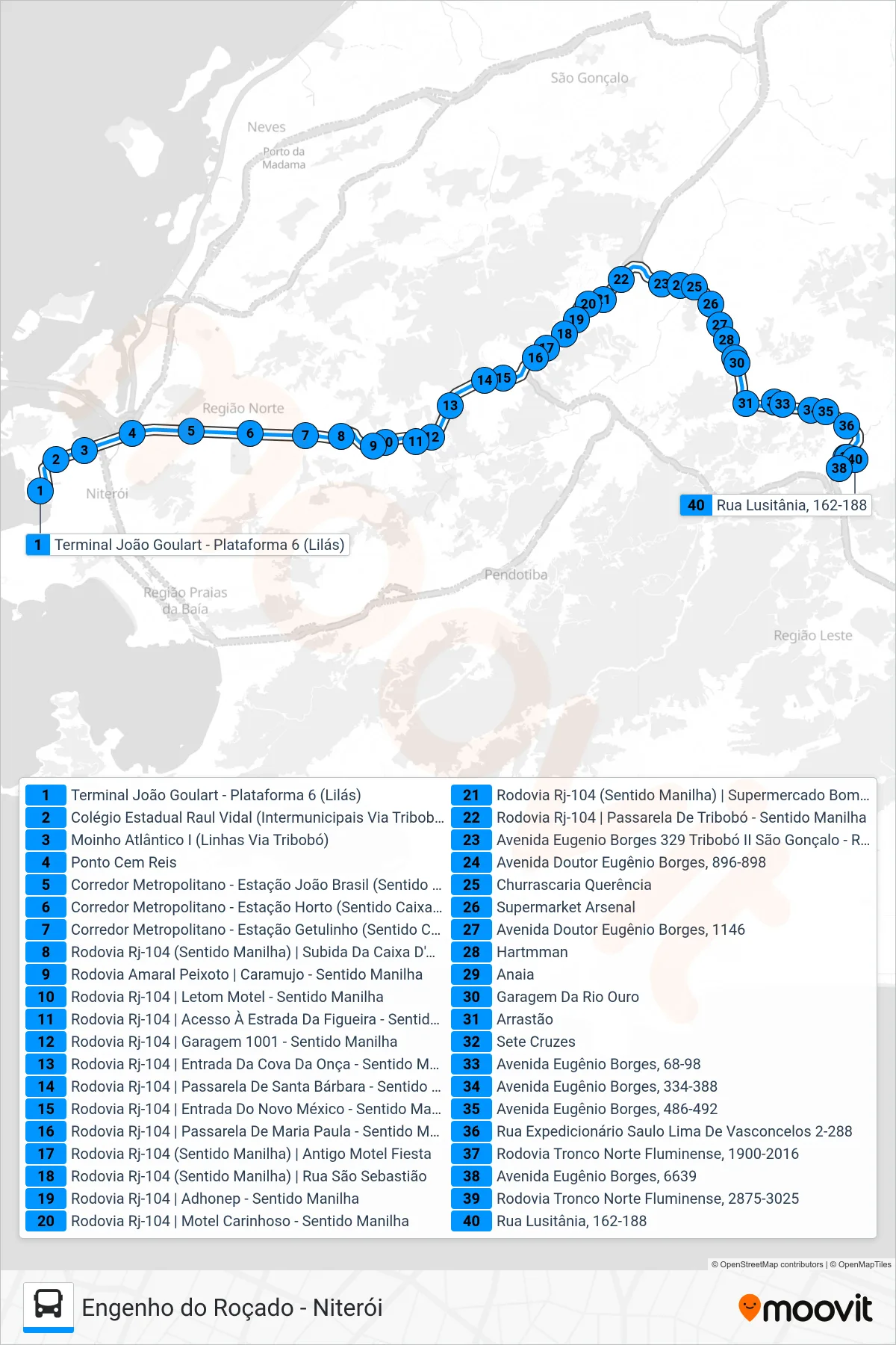 Rota e paradas da linha de ônibus 571R (Engenho Do Roçado) no mapa