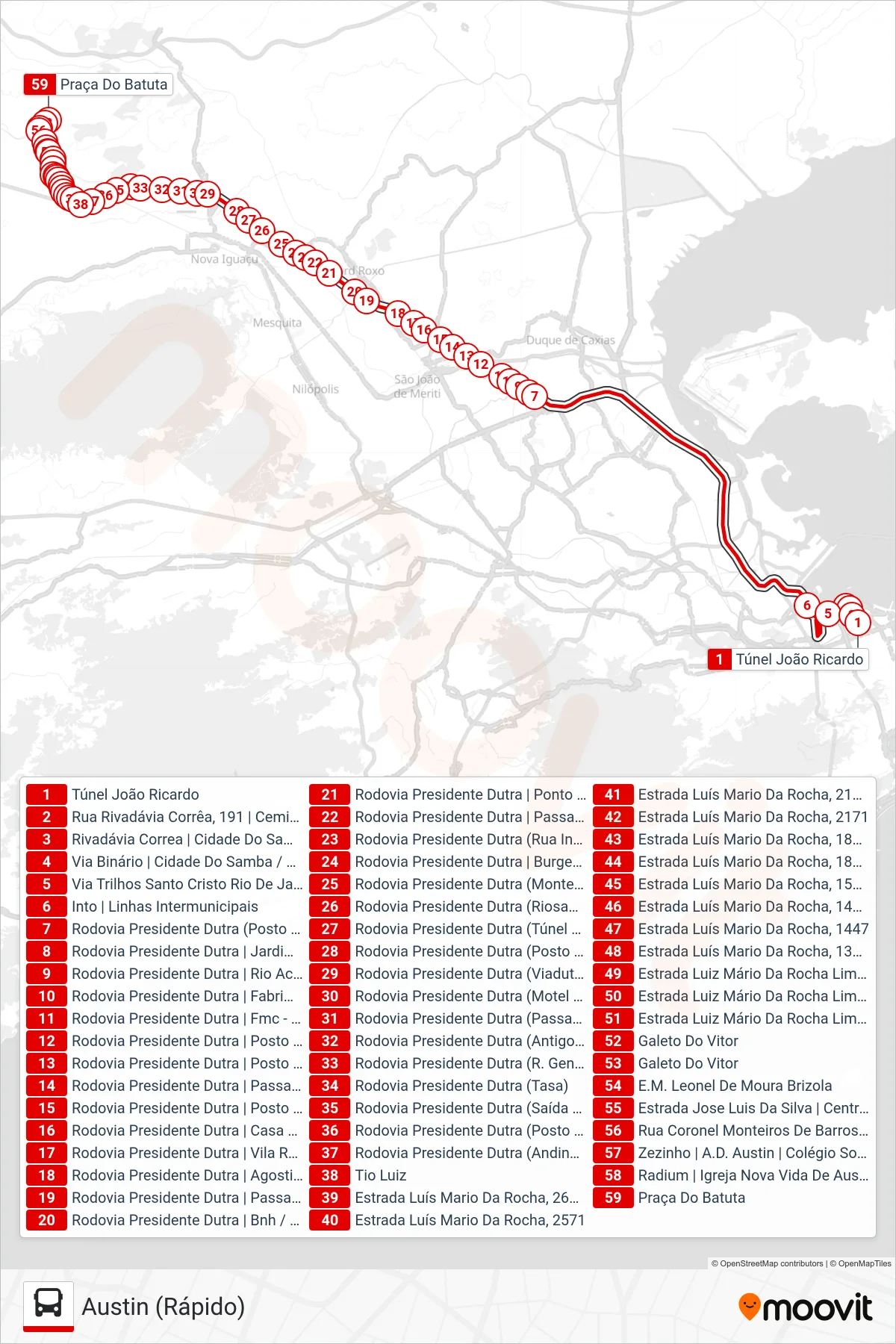 491B bus Line (Austin (Rápido)) route and stops on a map
