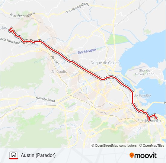 Mapa de 494B de autobús