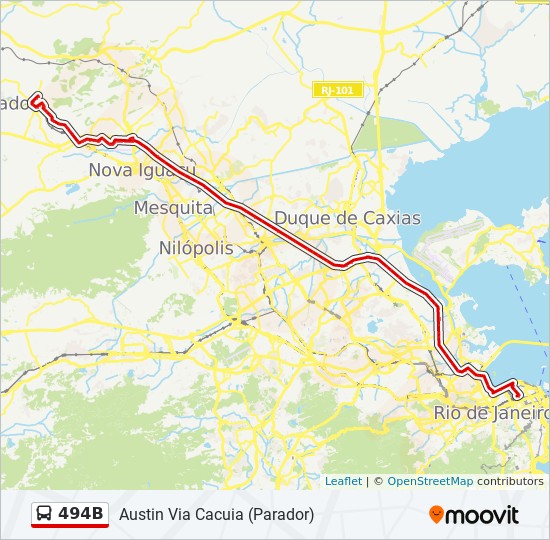 Linea 494b Horarios Paradas Y Mapas Austin Via Cacuia Parador