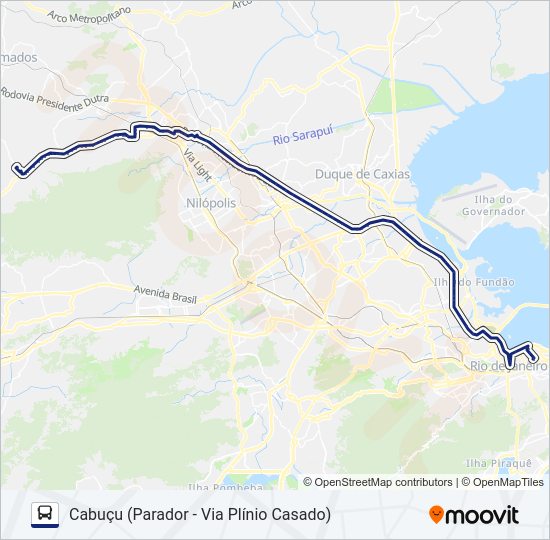 Mapa da linha 442B de ônibus