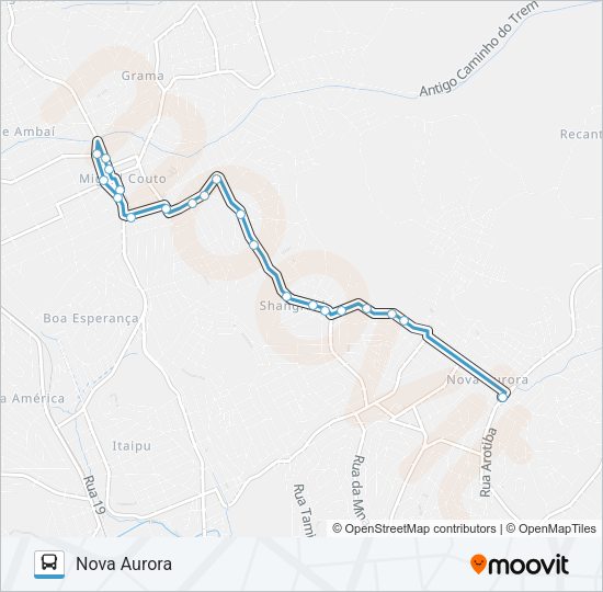 Mapa da linha 775I de ônibus