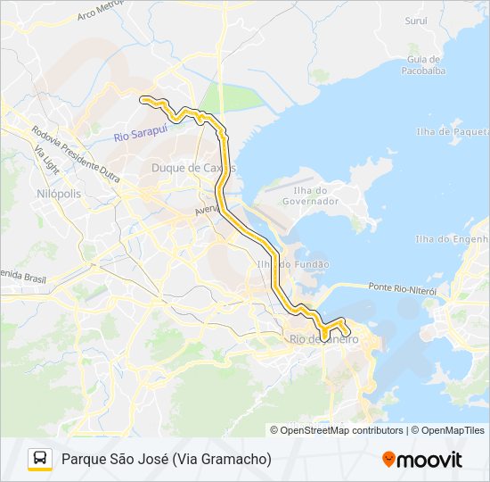 Mapa da linha 416C de ônibus
