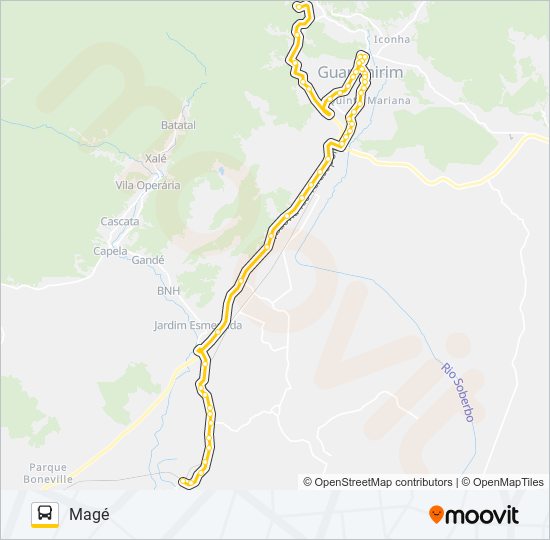 Mapa da linha 810I de ônibus