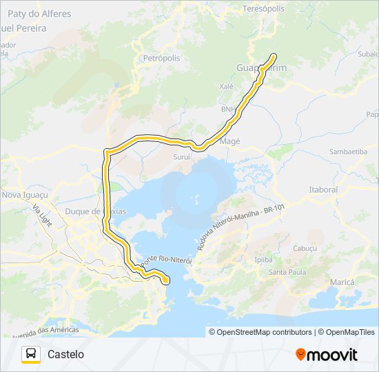 Mapa da linha 2195C (EXECUTIVO) de ônibus