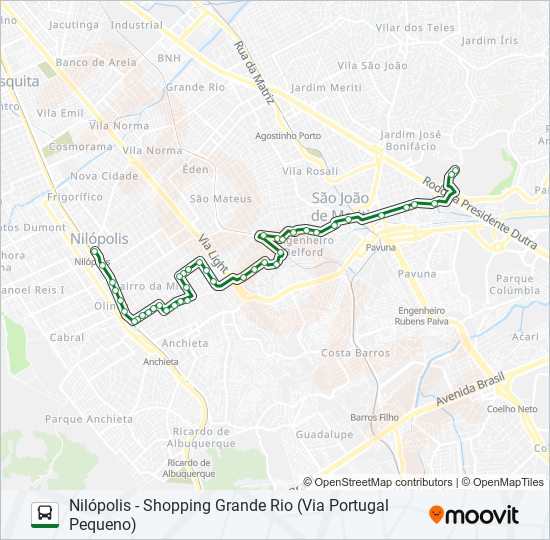 Mapa de 103I de autobús