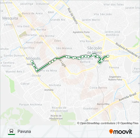 104I Bus Line Map