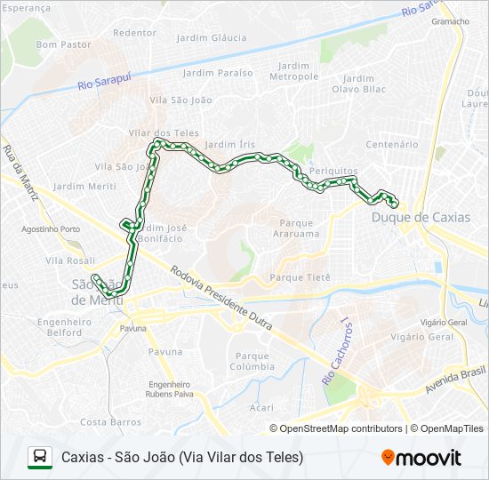 Rota da linha 109i: horários, paradas e mapas - São João (Via