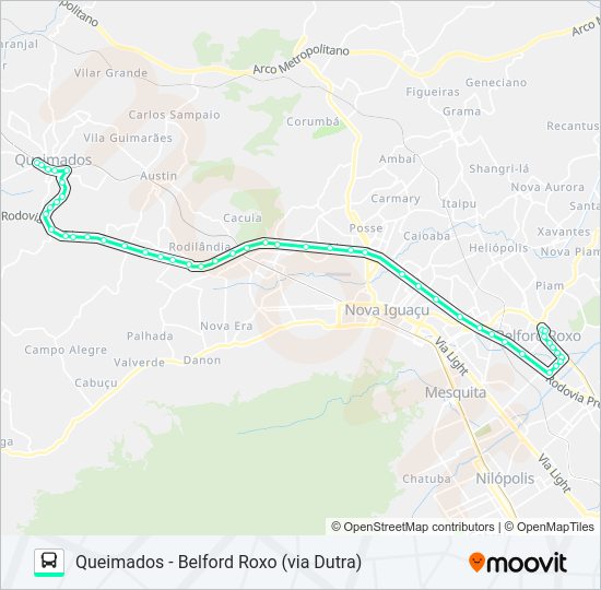 Mapa da linha 175I de ônibus