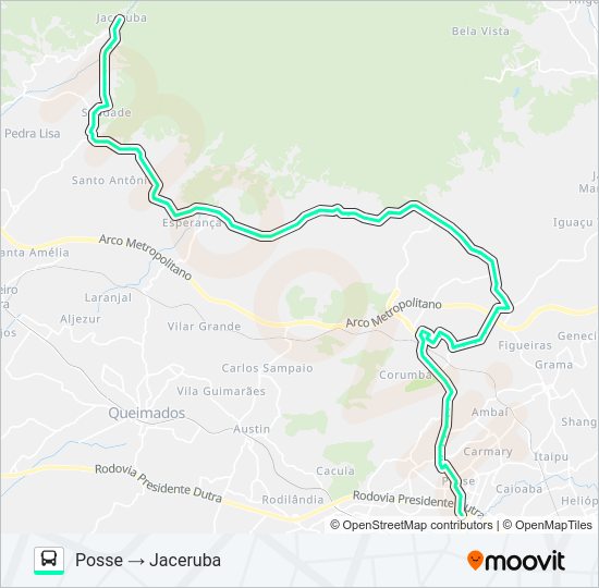 Mapa da linha 585I de ônibus