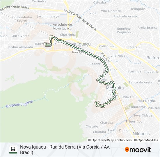 Mapa da linha 462I de ônibus