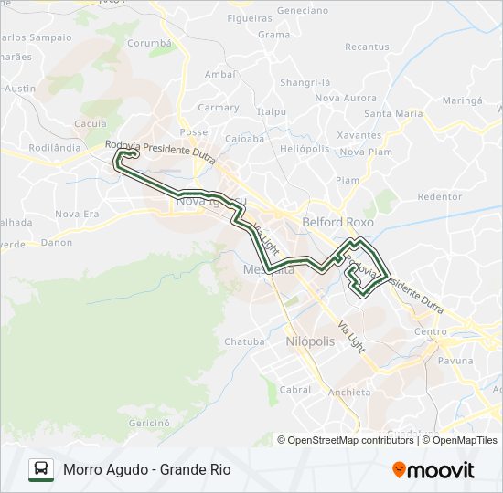Mapa da linha 563I de ônibus