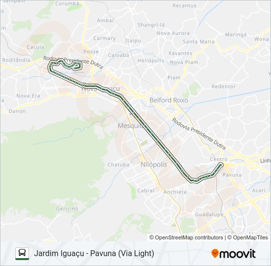 Mapa da linha 749L de ônibus