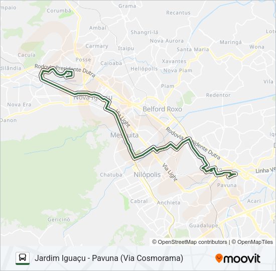 Mapa da linha 751L de ônibus