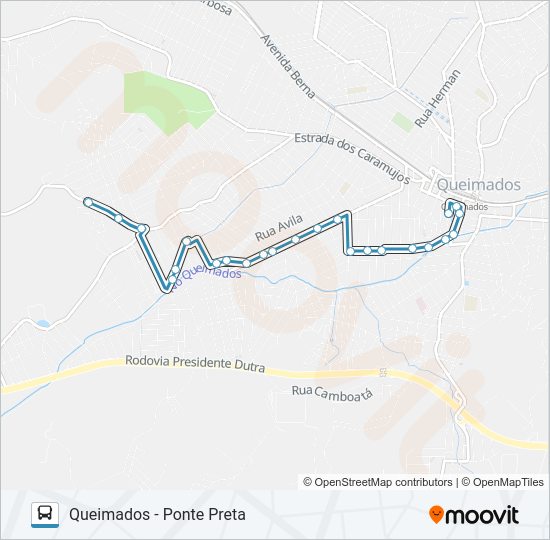 Mapa da linha 01 de ônibus
