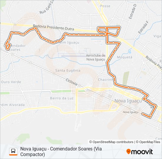 Mapa de 107 de autobús