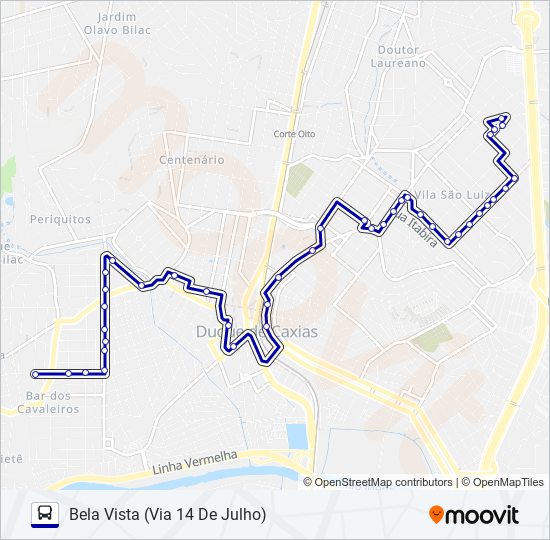 Mapa da linha 09 de ônibus