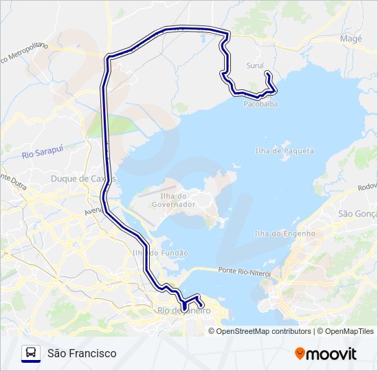 Mapa da linha 466C de ônibus